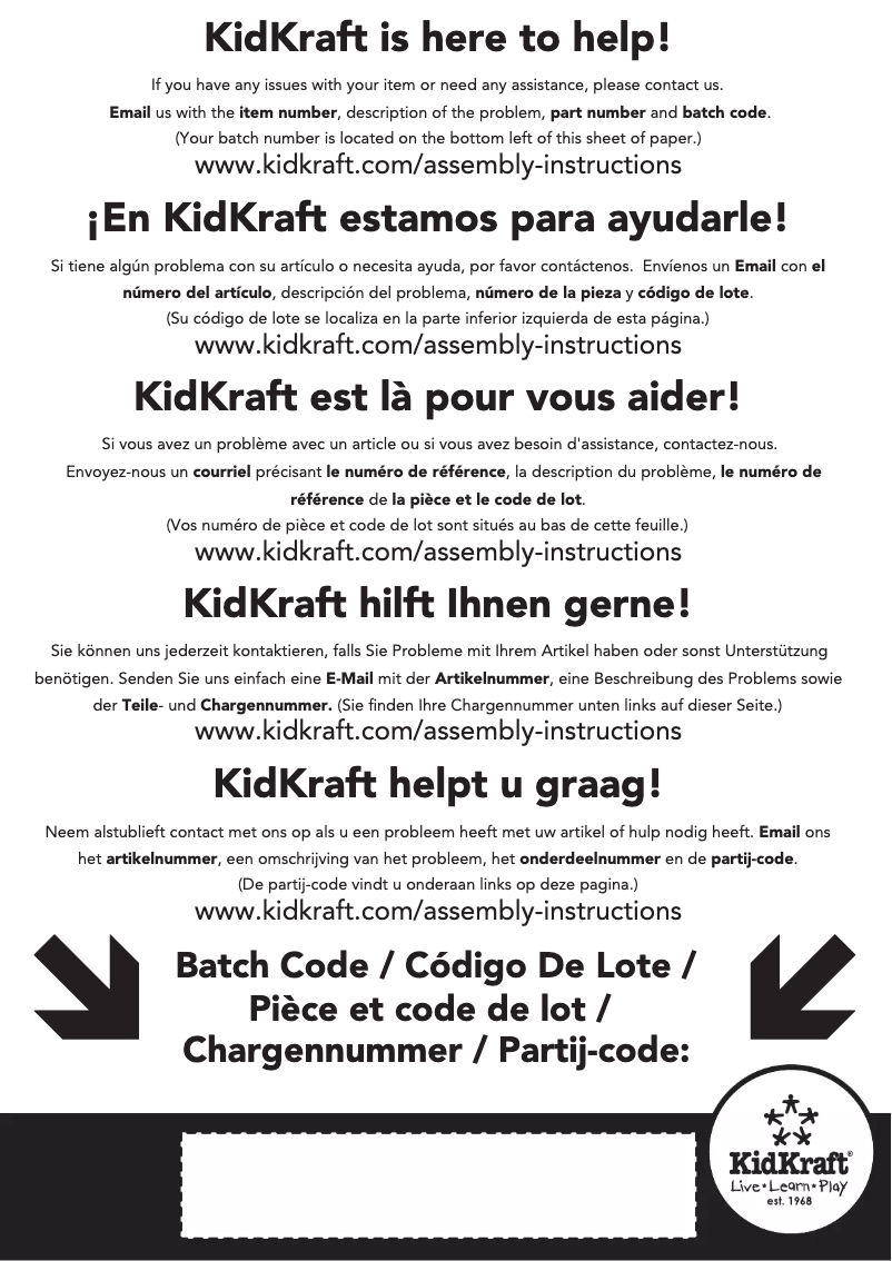 Page 1 de la notice Manuel utilisateur KidKraft 65912