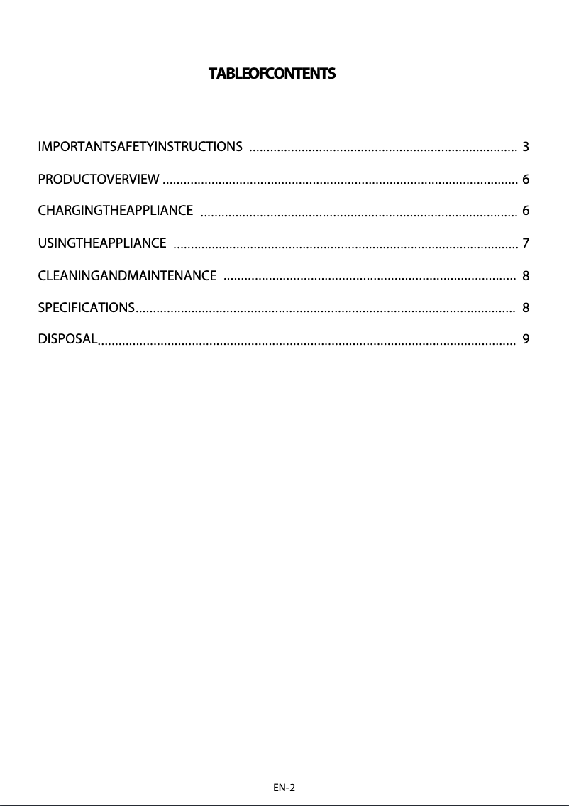 Page n°1 - Manuel utilisateur Thomson TH3HYDRO
