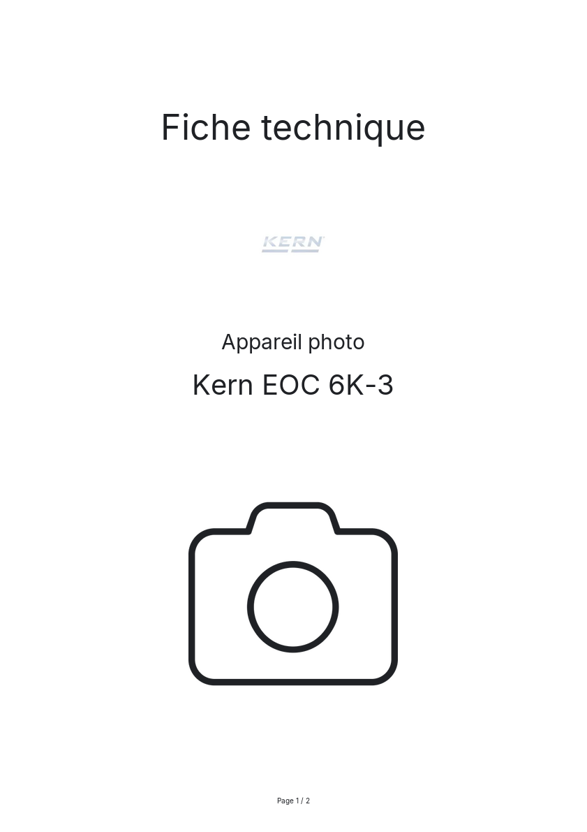 Page n°1 - Fiche technique Kern EOC 6K-3