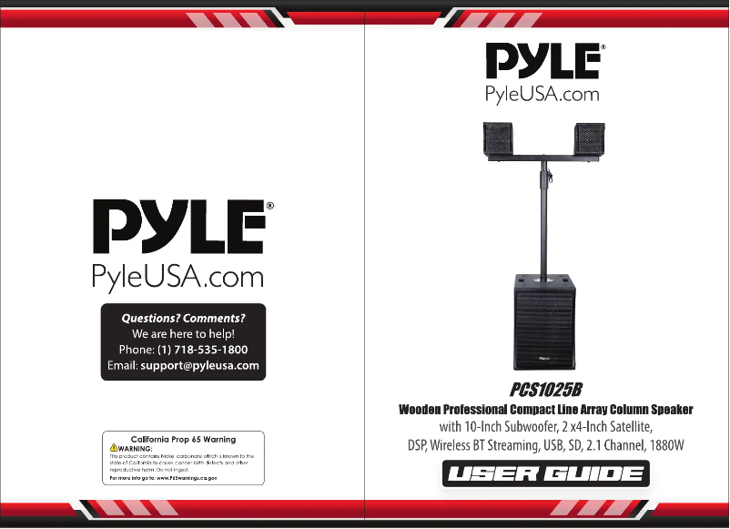 Page 1 de la notice Manuel utilisateur Pyle PCS1025B