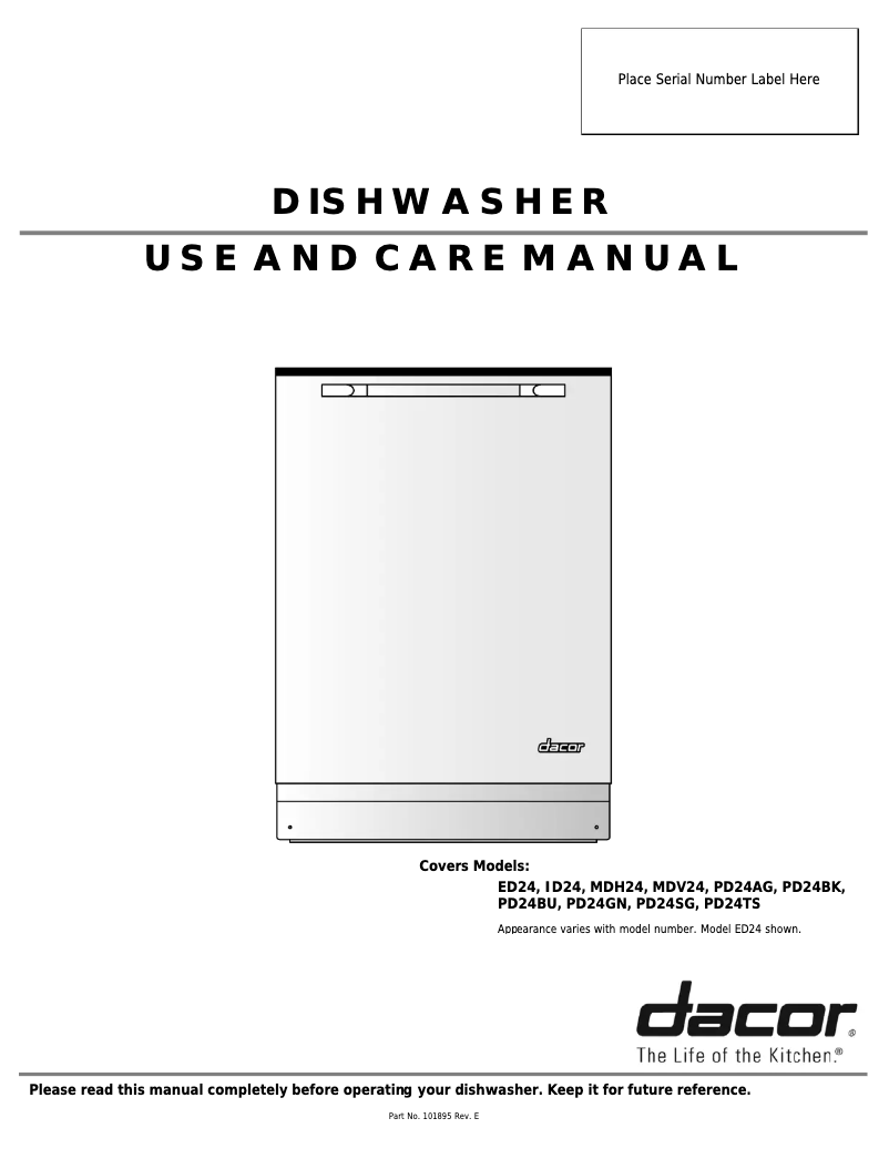 Page 1 de la notice Manuel utilisateur Dacor ID24