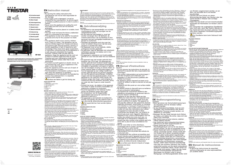 Image de la première page du manuel de l'appareil OV-1430