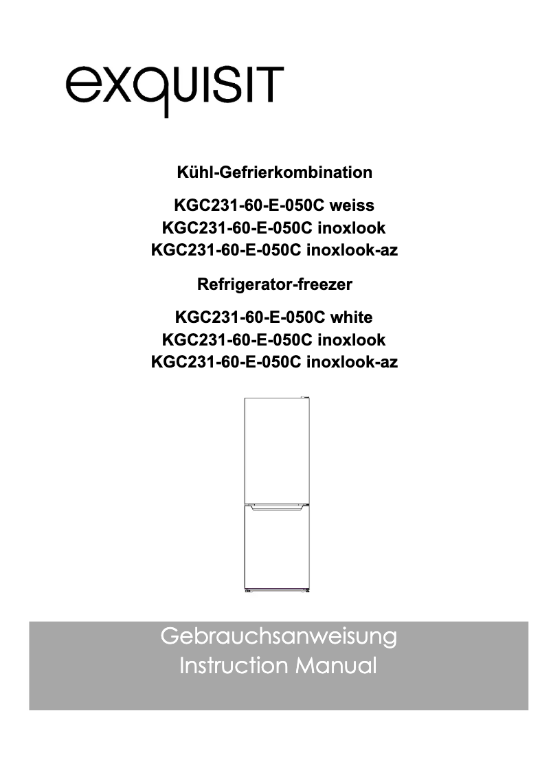 Page 1 de la notice Manuel utilisateur Exquisit KGC5231-60-E-050C