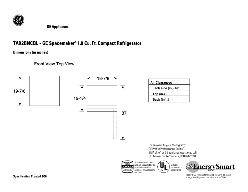 First page image of the manual for TAX2BNCBL