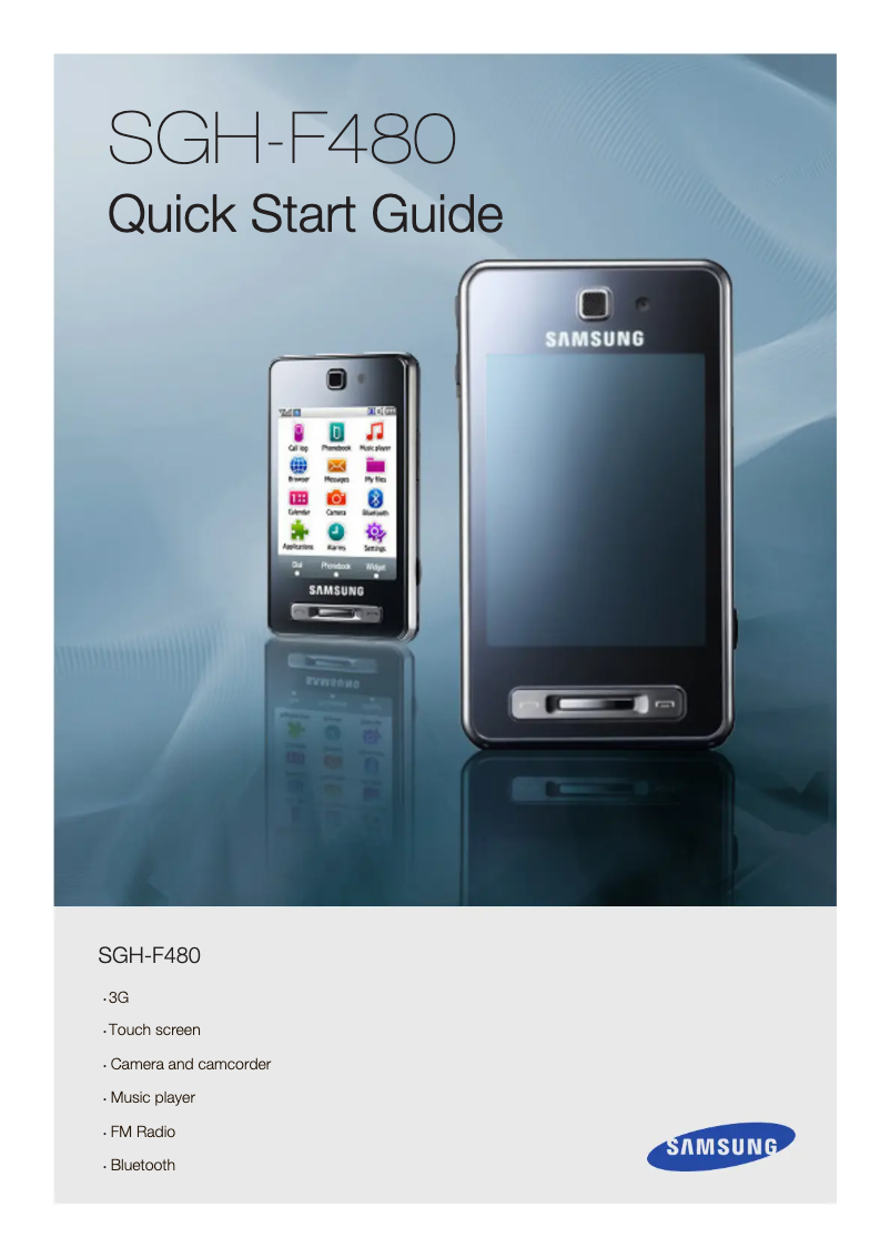 Page 1 de la notice Guide d'installation Samsung SGH-F480I