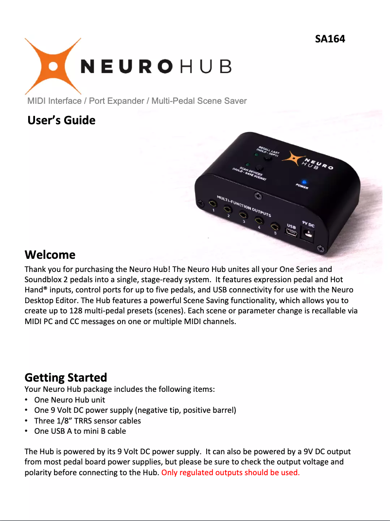 Page n°1 - Manuel utilisateur Source Audio SA164