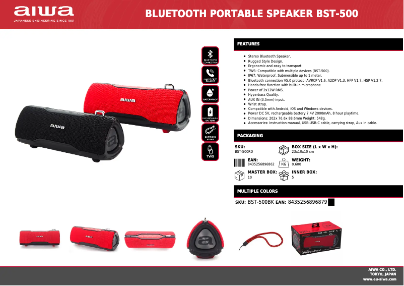 Imagen de la primera página del manual del dispositivo BST-500RD