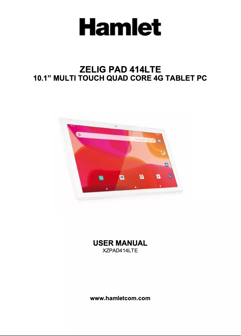 Page 1 de la notice Manuel utilisateur Hamlet ZELIG PAD 414LTE