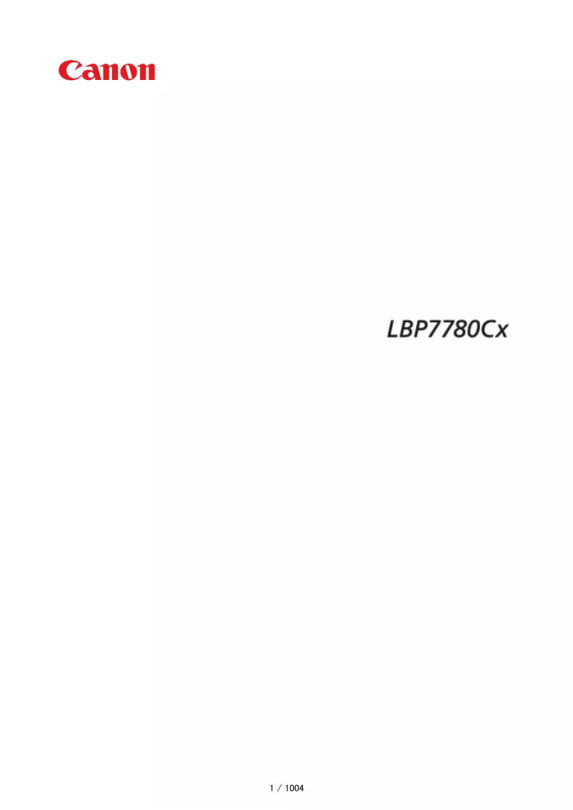 Page 1 de la notice Manuel utilisateur Canon i-SENSYS LBP7780Cx