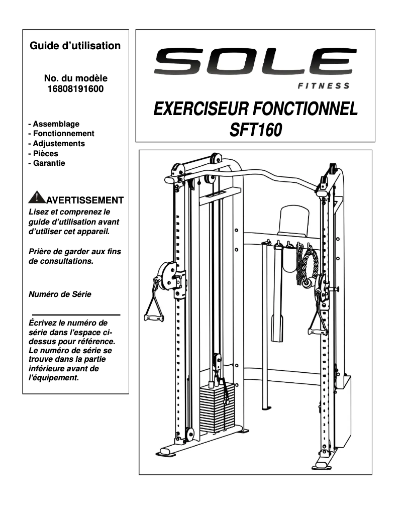 Image de la première page du manuel de l'appareil SFT160