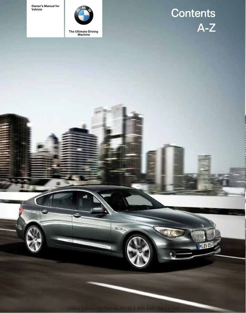 Image de la première page du manuel de l'appareil 535i xDrive Gran Turismo (2011)
