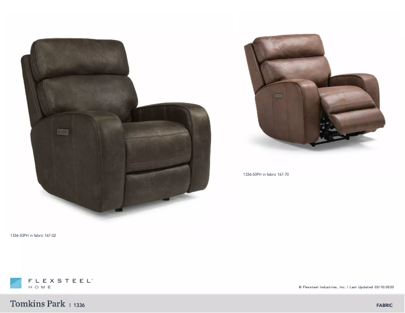 Page 1 de la notice Manuel utilisateur Flexsteel Tomkins Park P1336-50PH