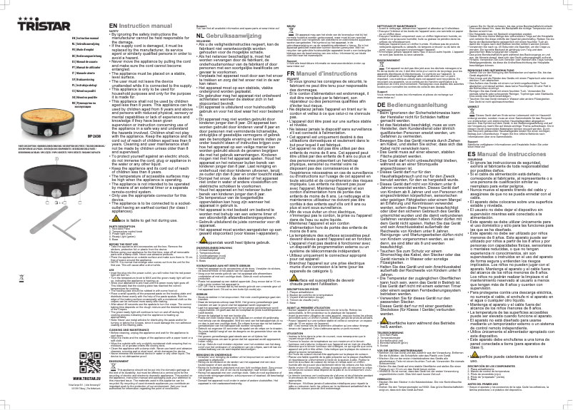 Imagen de la primera página del manual del dispositivo BP-2638