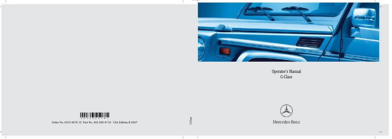 Imagen de la primera página del manual del dispositivo G-Class (2007)
