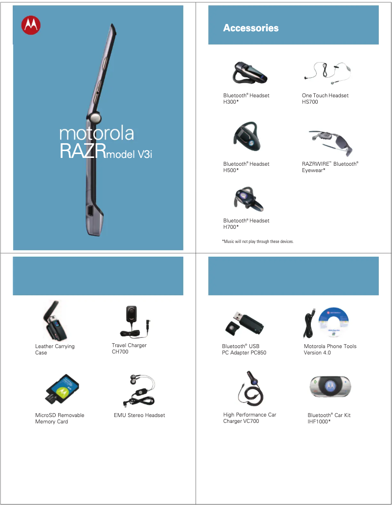Page 1 de la notice Guide de démarrage rapide Motorola RAZR