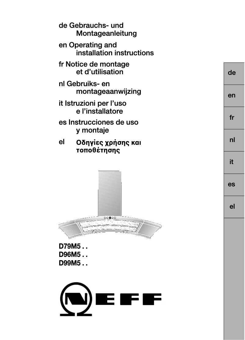 Image de la première page du manuel de l'appareil D99M5N0