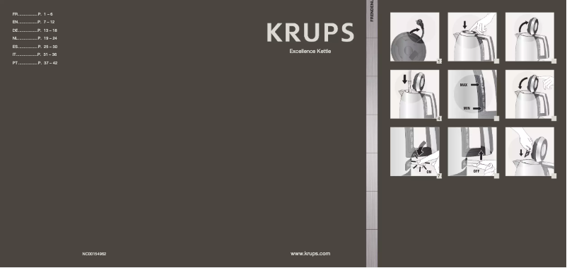 Page n°1 - Manuel utilisateur Krups Excellence BW552D