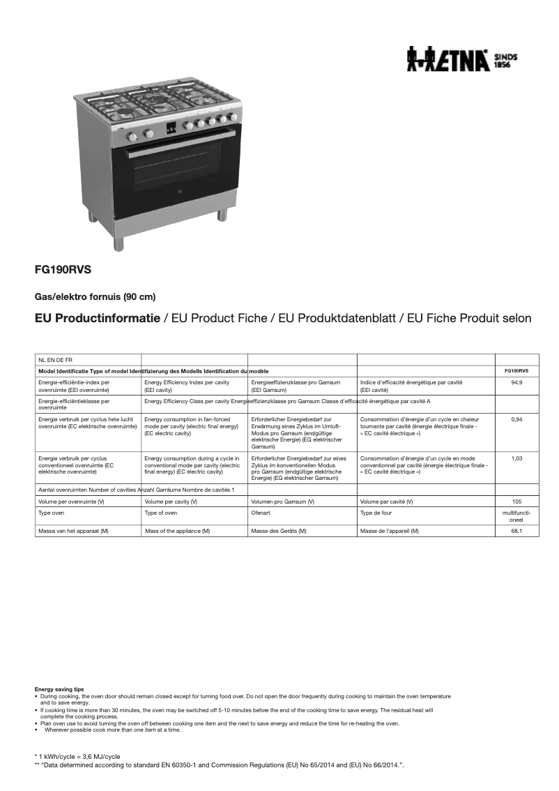 Image de la première page du manuel de l'appareil FG190RVS