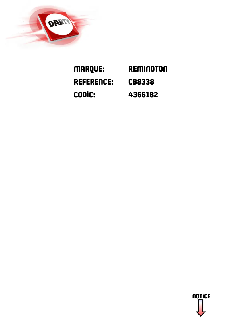 Page 1 de la notice Manuel utilisateur Remington Keratin Protect CB8338