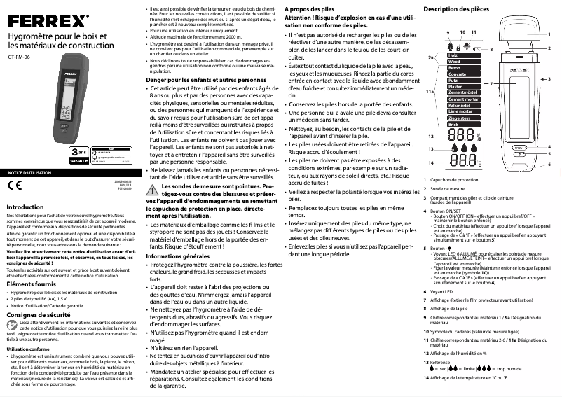 Image de la première page du manuel de l'appareil GT-FM-06