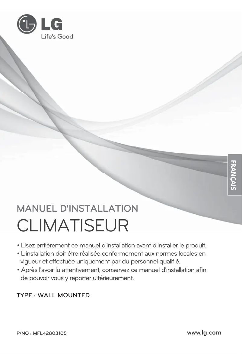 Page 1 of the manual Installation Guide LG ARNU07GSEL2