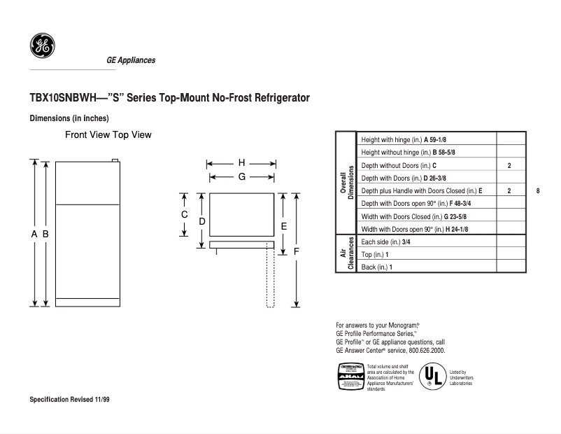 First page image of the manual for TBX10SNBLWH
