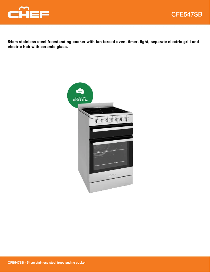 Imagen de la primera página del manual del dispositivo CFE547SB