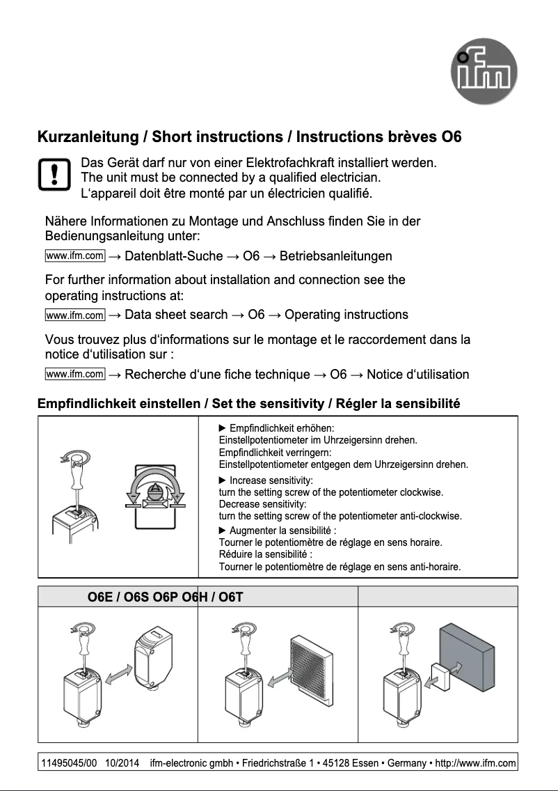 Image de la première page du manuel de l'appareil O6H310