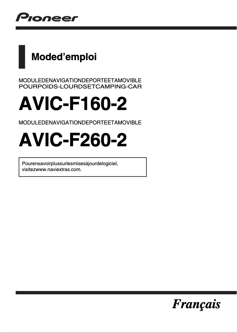 Page 1 de la notice Manuel utilisateur Pioneer AVIC-F260-2