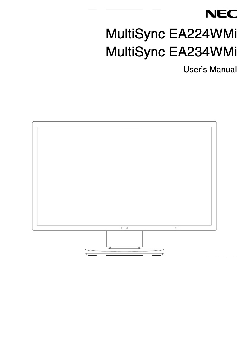 Página 1 del manual Manual de usuario NEC MultiSync EA234WMi