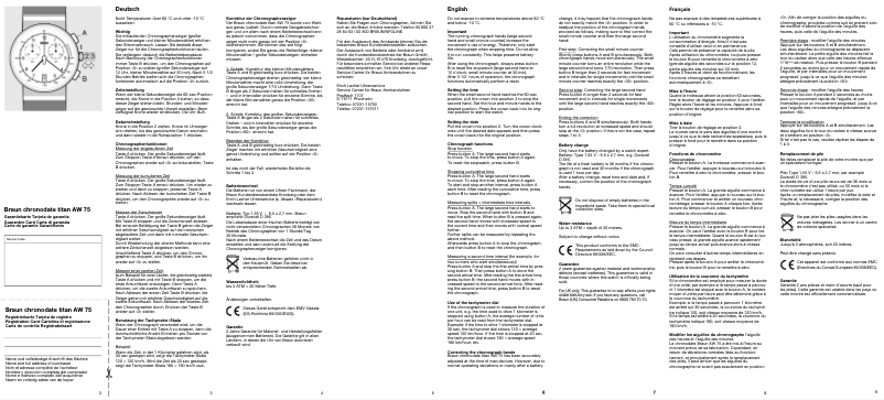 Página 1 del manual Manual de usuario Braun AW75