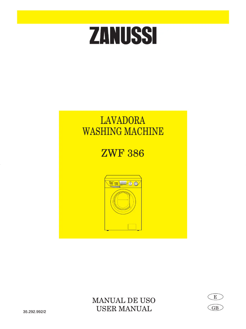 Page n°1 - Manuel utilisateur Zanussi ZWF 386