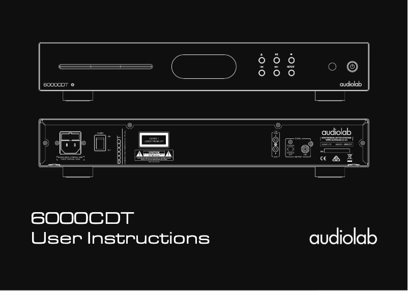 Page 1 de la notice Manuel utilisateur Audiolab 6000CDTS