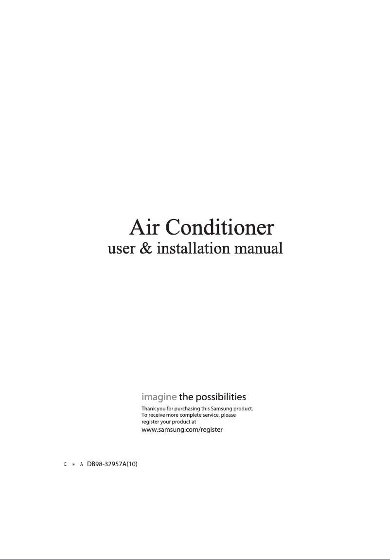 Page 1 de la notice Manuel utilisateur Samsung AS13UGPX