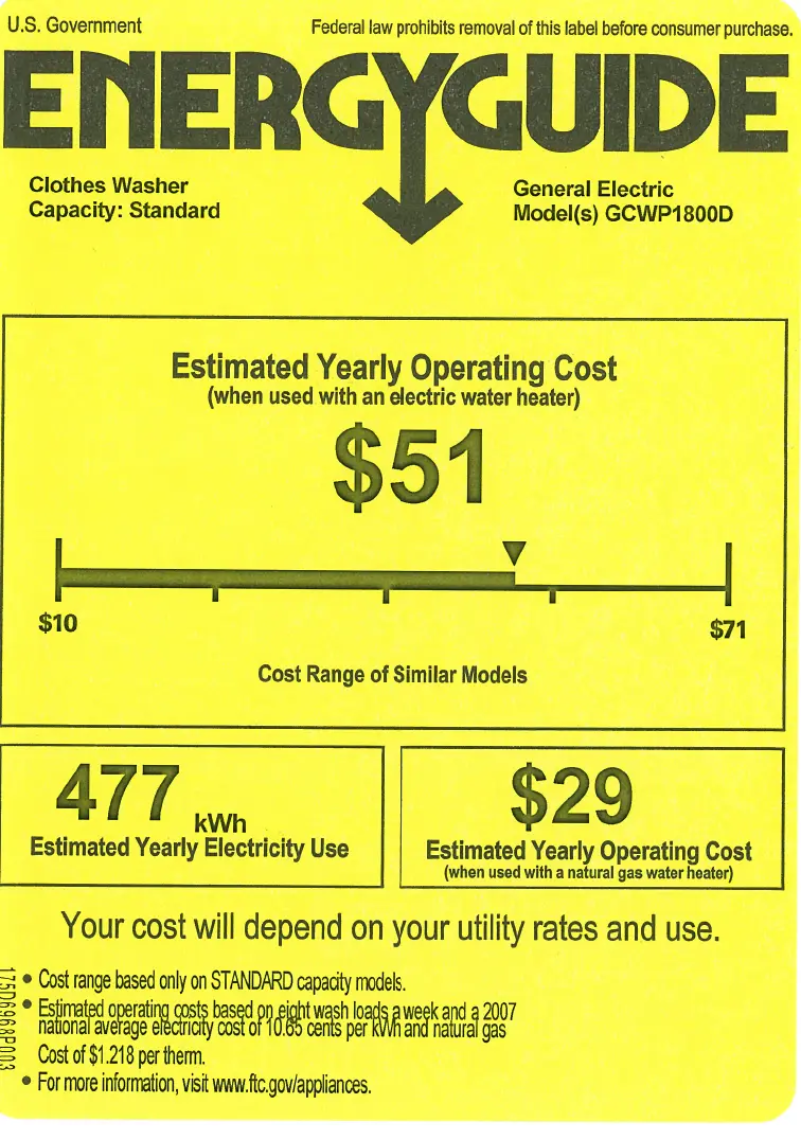 Image de la première page du manuel de l'appareil GCWP1800DWW