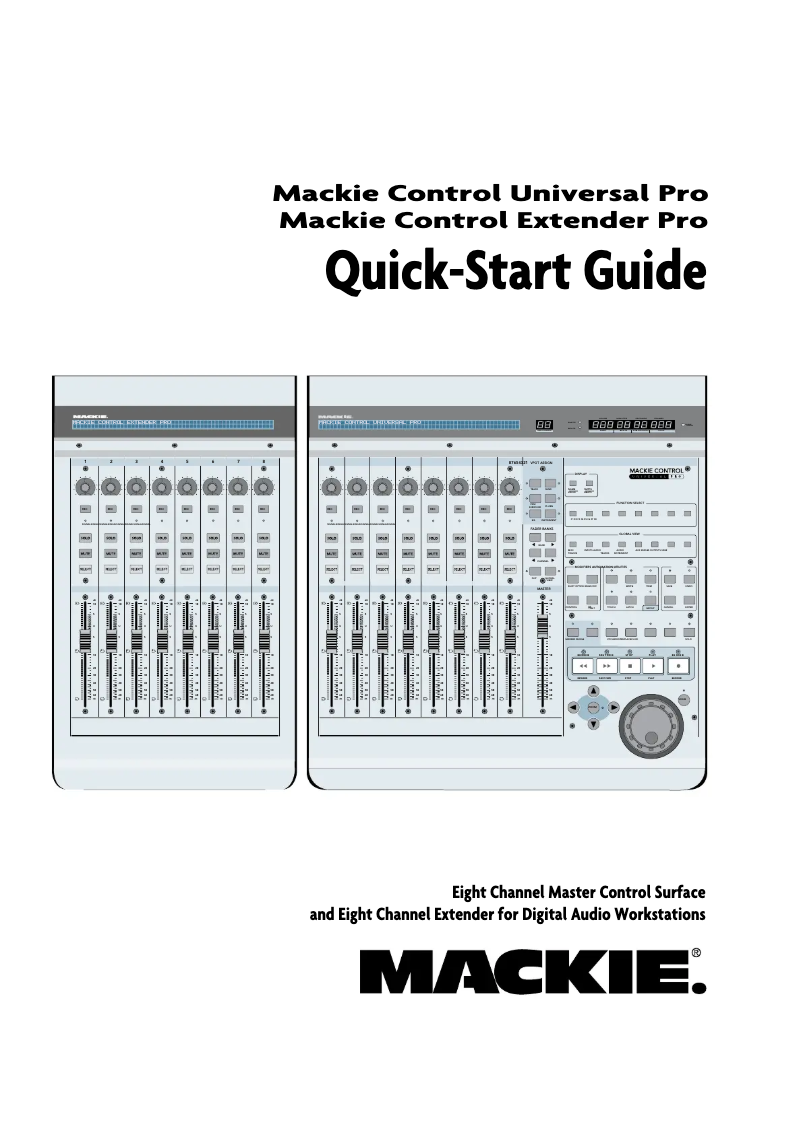 Page 1 de la notice Manuel utilisateur Mackie Control Universal Pro