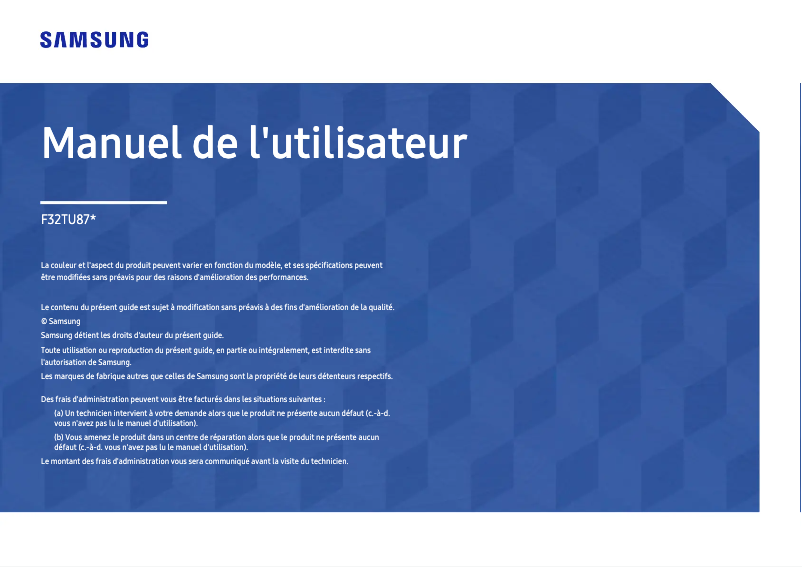 Page n°1 - Mode d'emploi Samsung F32TU870VR