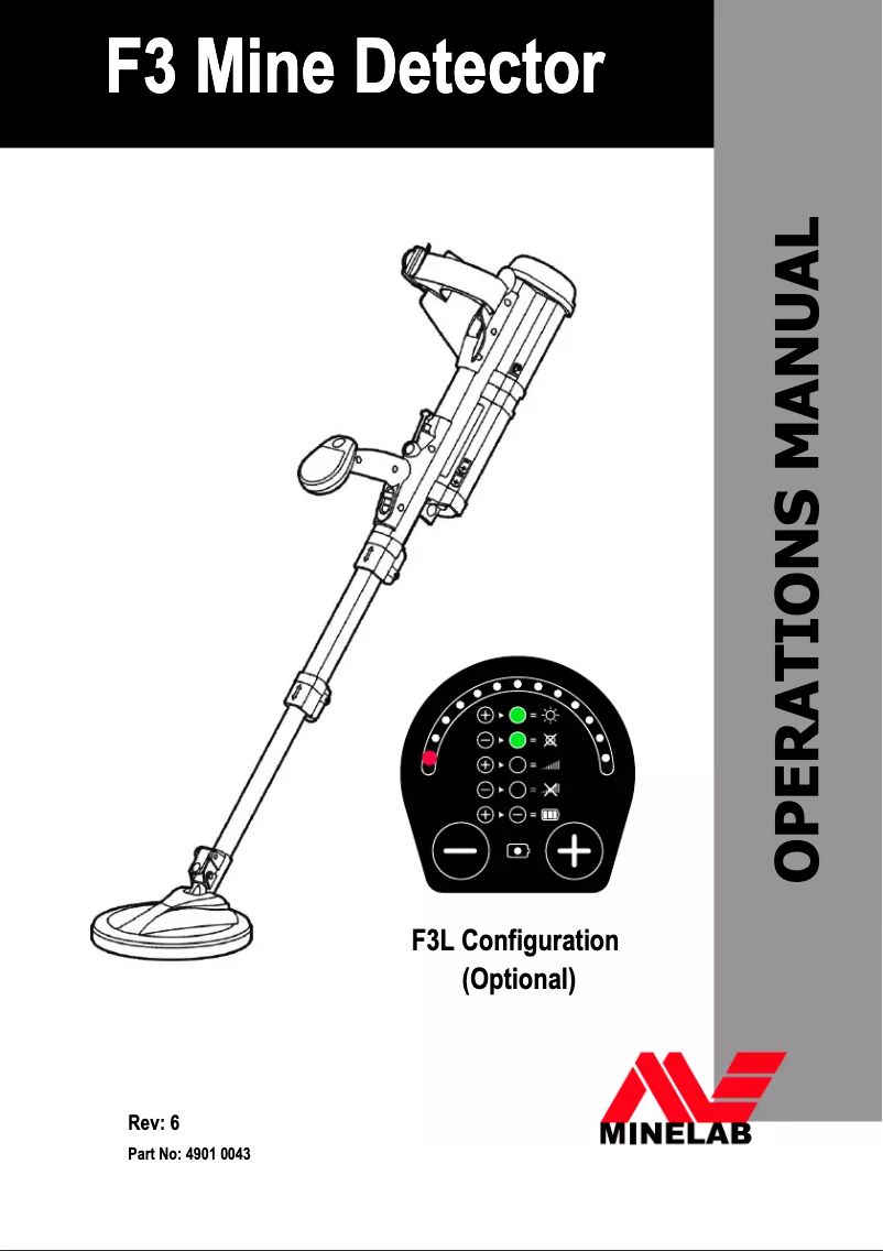 Page n°1 - Manuel utilisateur Minelab F3