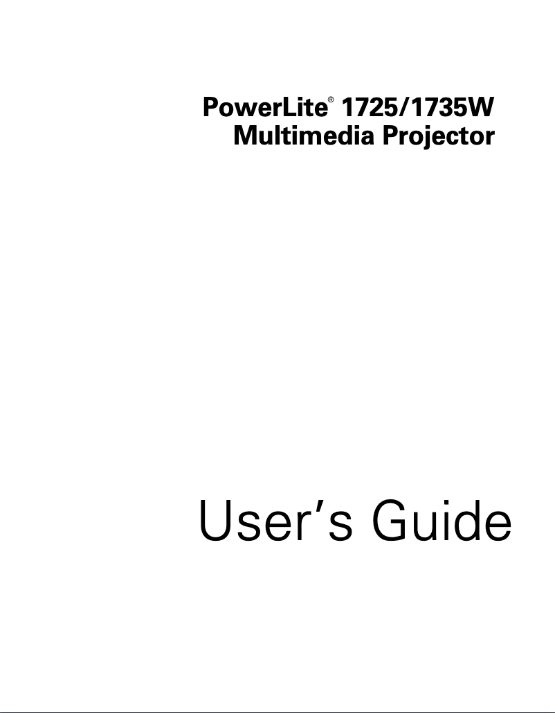 Página 1 del manual Manual de usuario Epson PowerLite 1725
