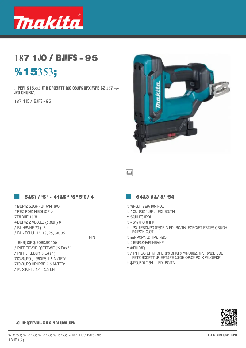 Page n°1 - Fiche technique Makita DPT353Z