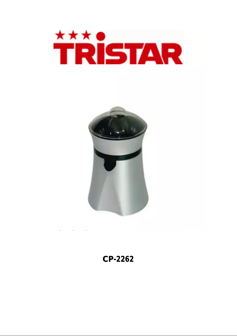 Page 1 de la notice Manuel utilisateur TriStar CP-2262