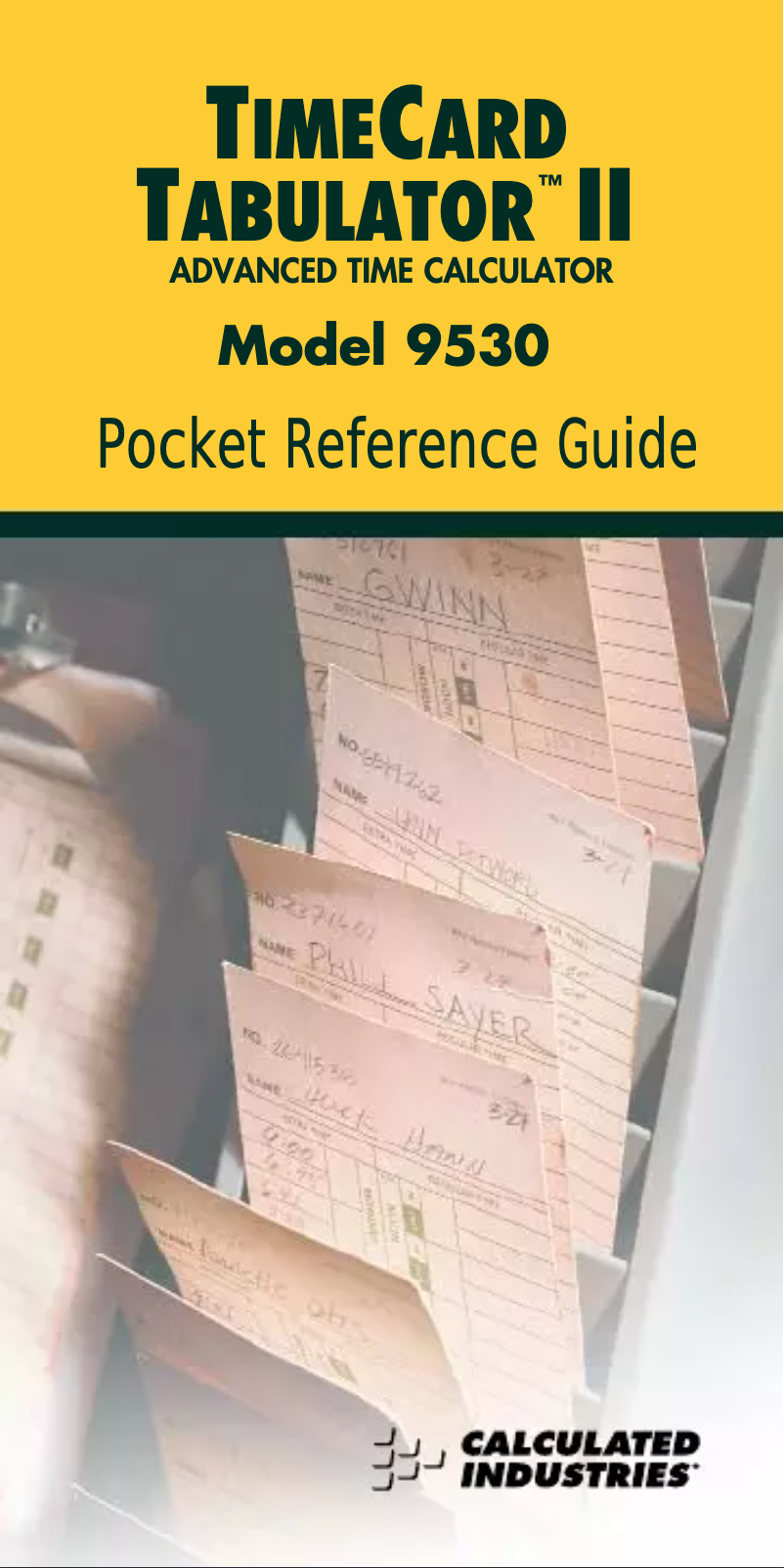 Page 1 of the manual User Manual Calculated Industries TimeCard Tabulator II