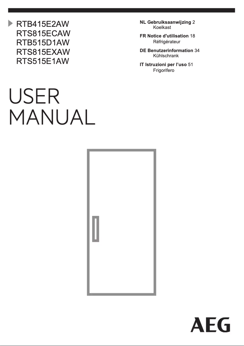 Página 1 del manual Manual de usuario AEG RTS515E1AW