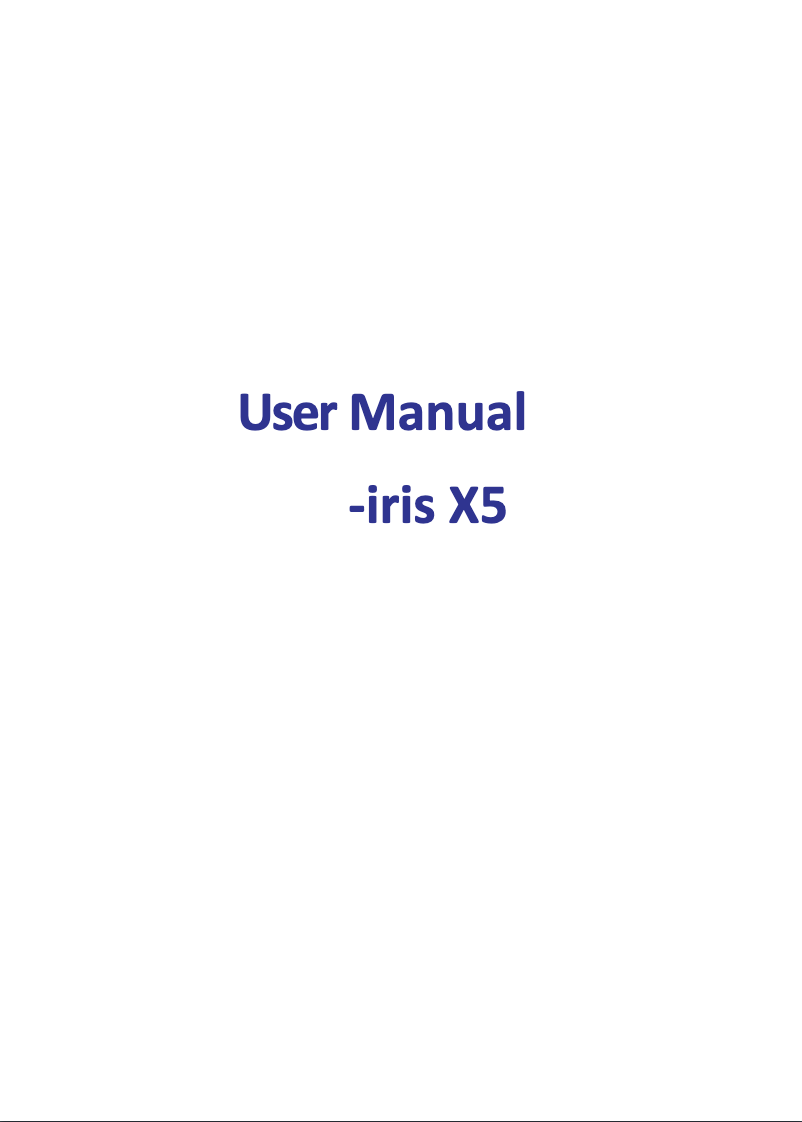 Page n°1 - Manuel utilisateur Lava Iris X5
