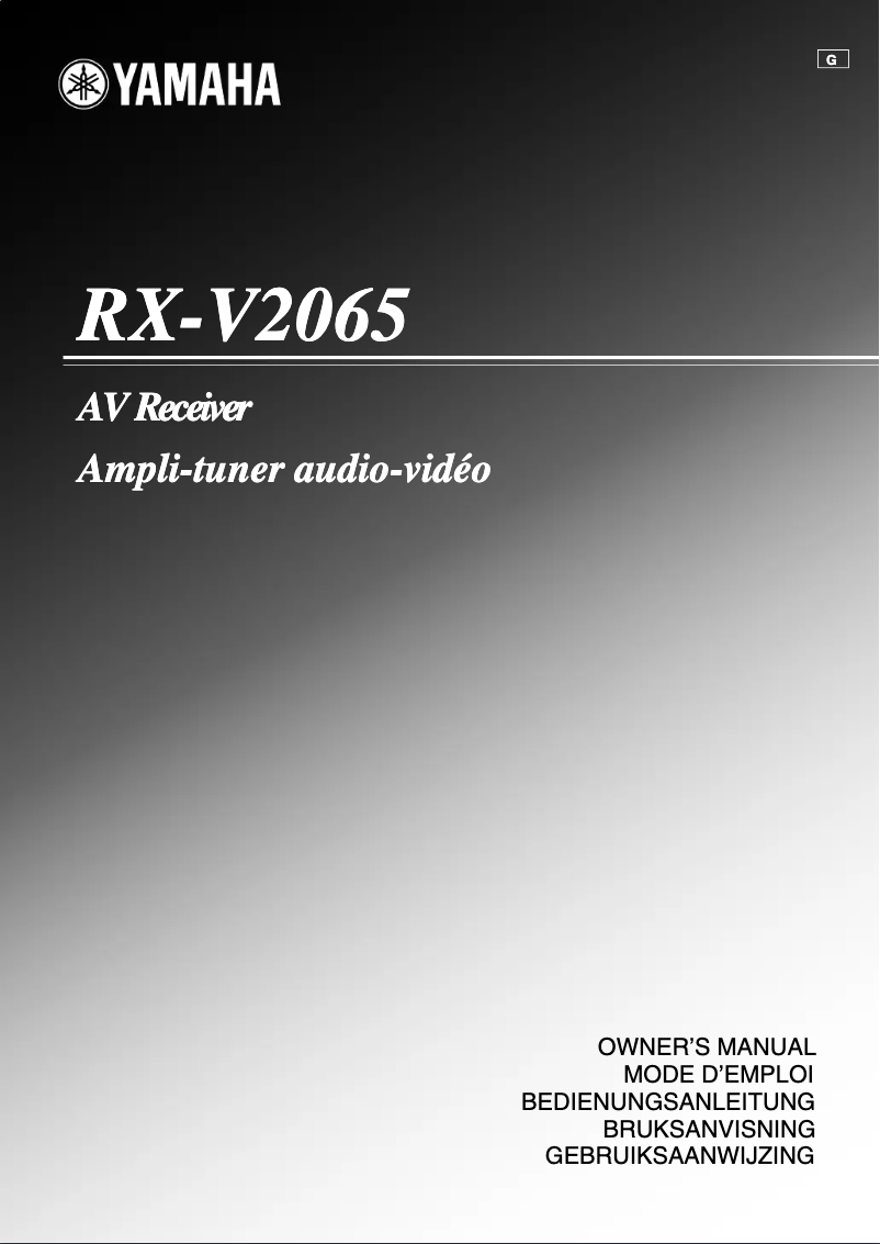 Image de la première page du manuel de l'appareil RX-V2065