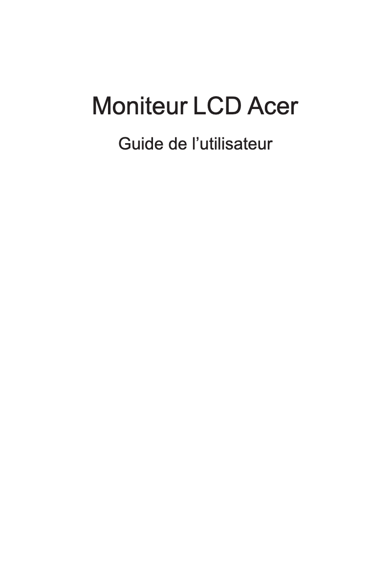 Page n°1 - Manuel utilisateur Acer HA270G0