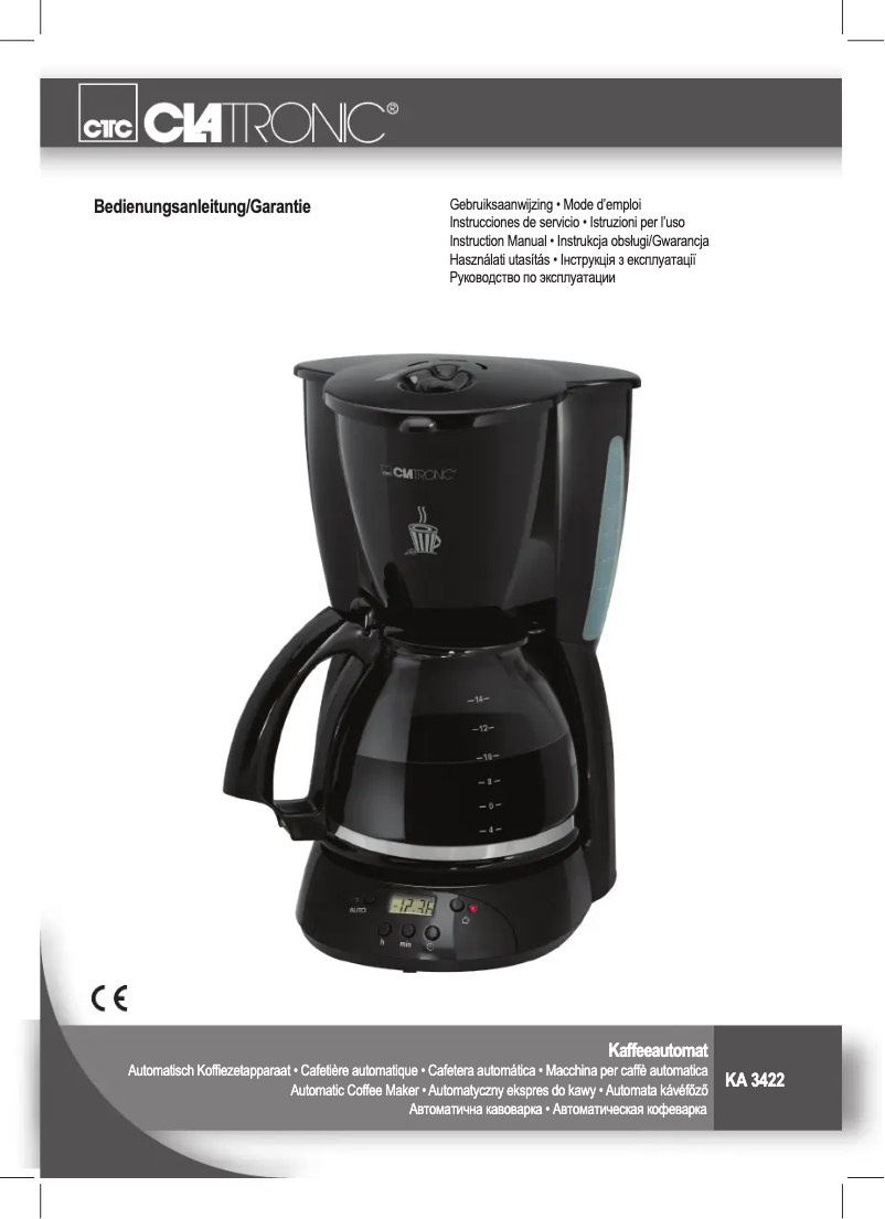 Page 1 de la notice Manuel utilisateur Clatronic KA 3422