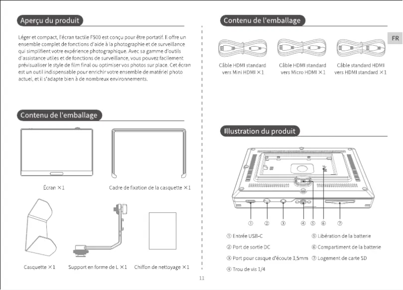 Page n°1 - Manuel utilisateur Neewer F500