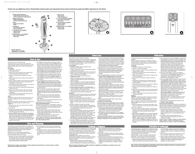 Image de la première page du manuel de l'appareil BDTF1012W