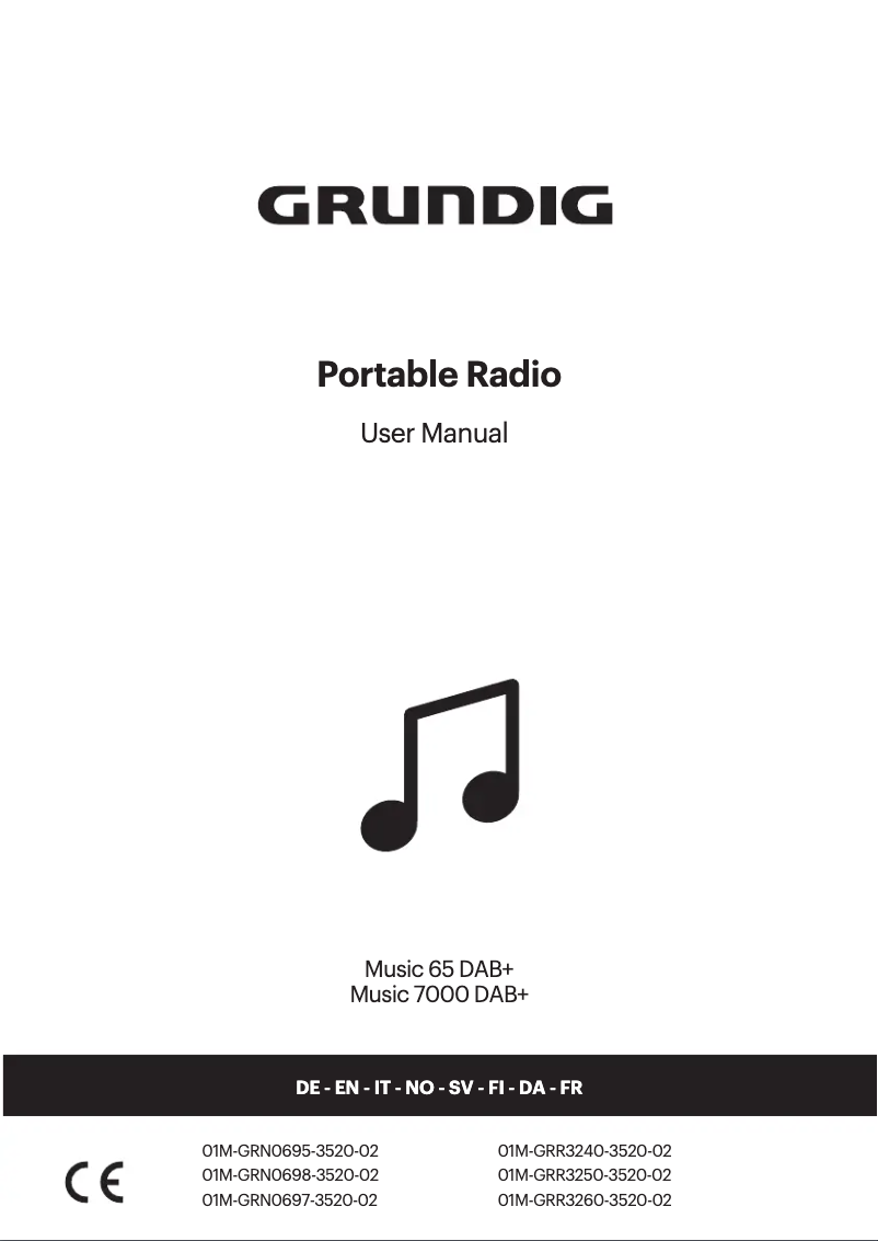 Page n°1 - Manuel utilisateur Grundig Music 65 DAB